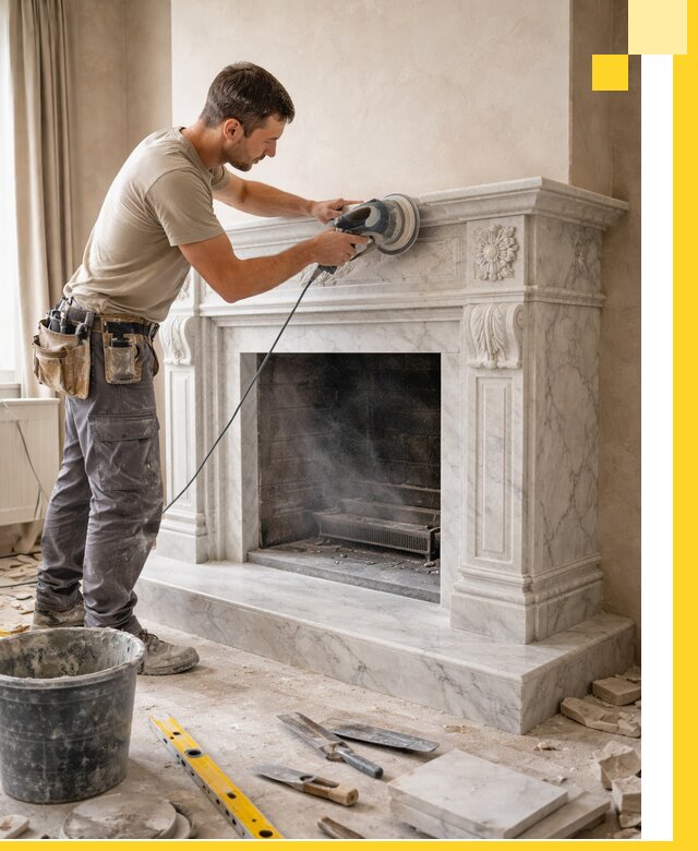 Изготовление и установка мраморных каминов в Дальнереченске под ключ