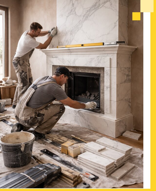 Отделка каминов в Дальнереченске качественные облицовочные работы