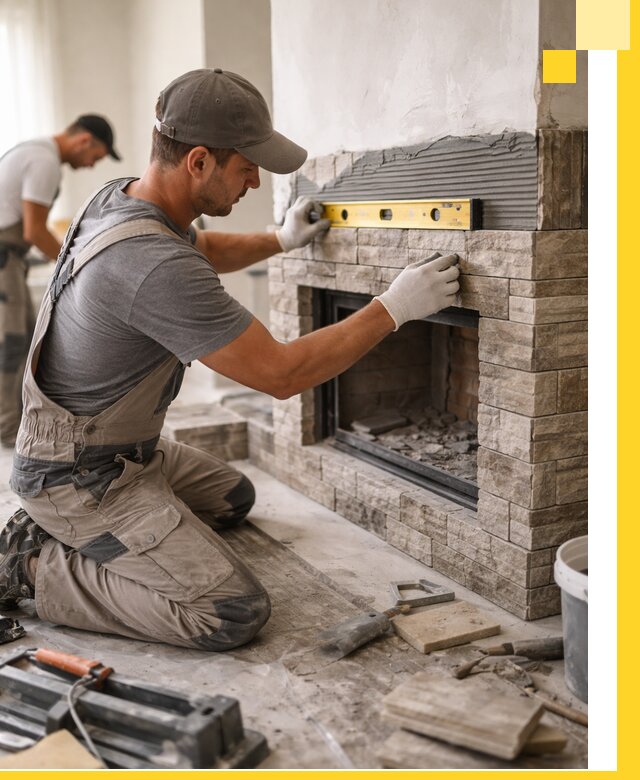 Облицовка каминов в Дальнереченске, монтаж и отделка натуральным камнем