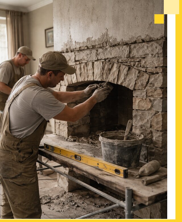 Изготовление каминов под ключ в Дальнереченске, монтаж и отделка