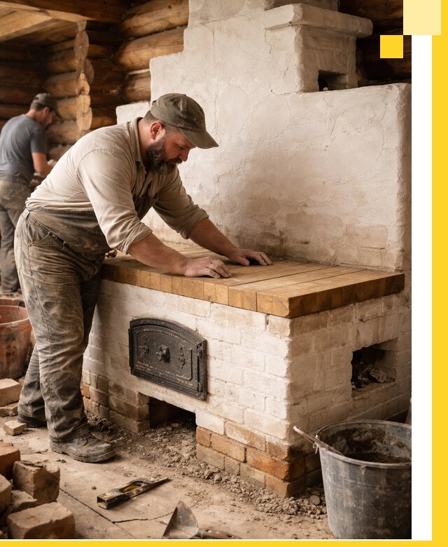 Проектирование и установка русской печи с лежанкой в Дальнереченске