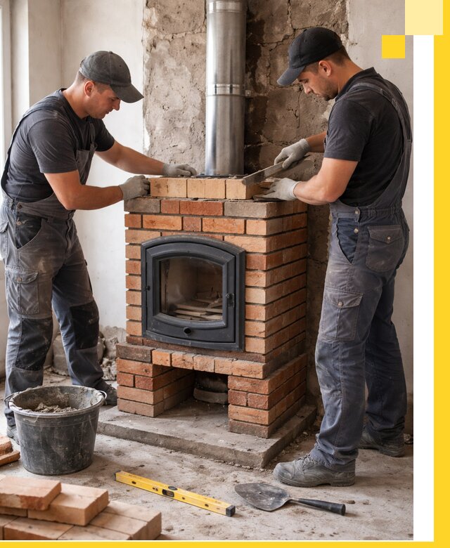 Монтаж печи камина под ключ в Дальнереченске с гарантией и пусконаладкой