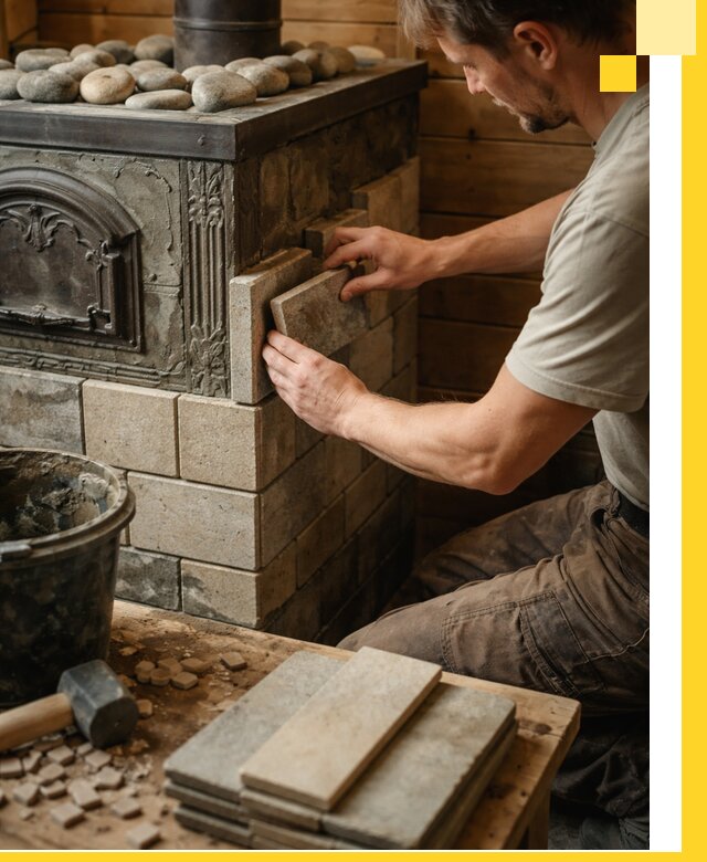 Облицовка банных печей в Дальнереченске профессиональная отделка