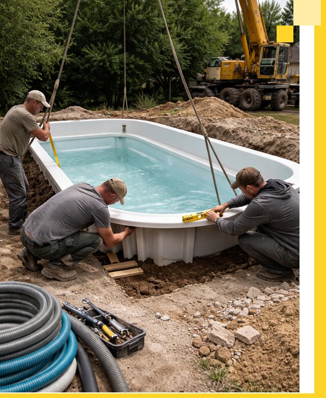 Установка и монтаж композитных бассейнов под ключ в Дальнереченске