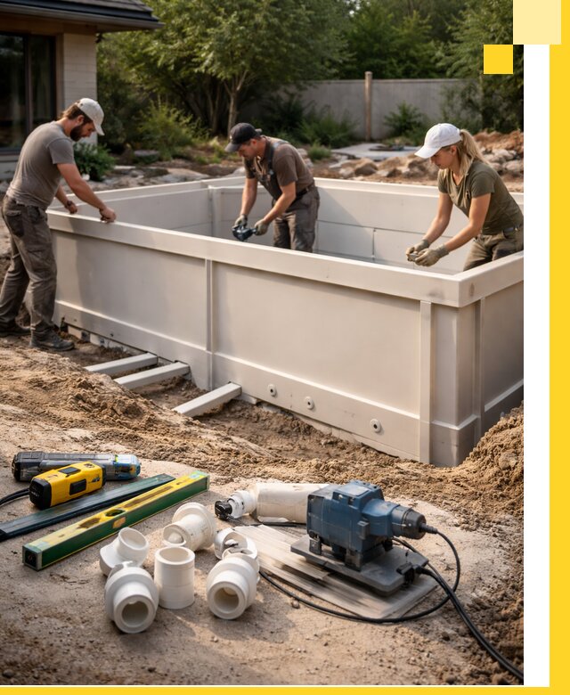 Установка полипропиленовых бассейнов под ключ в Дальнереченске