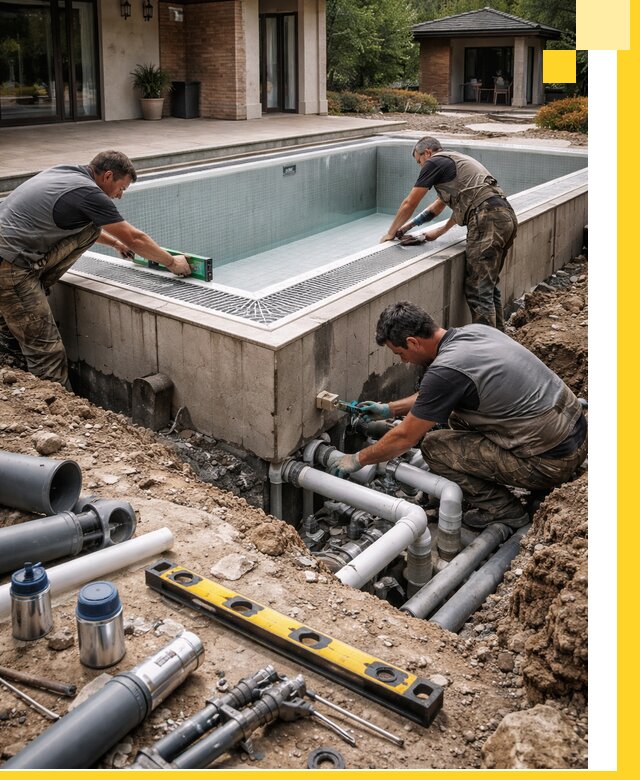 Строительство переливных бассейнов в Дальнереченске под ключ