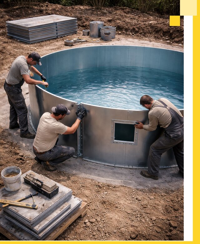 Круглые бассейны под ключ в Дальнереченске проектирование и монтаж