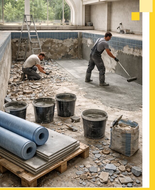 Реконструкция бассейнов в Дальнереченске: ремонт, гидроизоляция