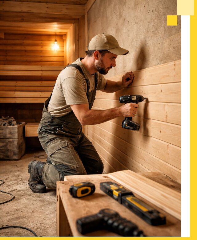 Профессиональная внутренняя отделка бани в Дальнереченске под ключ