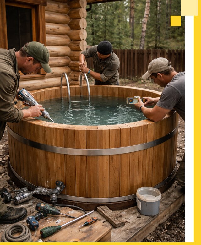 Строительство бань с купелью под ключ и отделкой в Дальнереченске