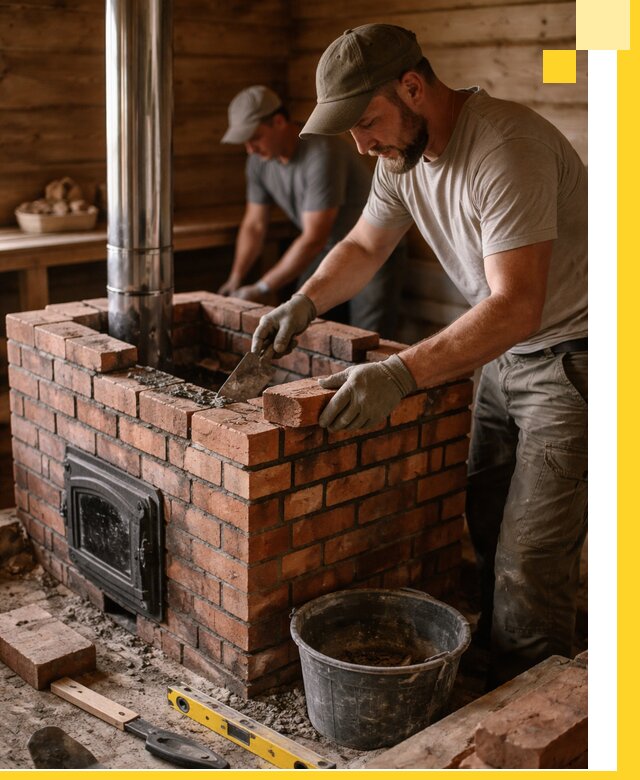 Кирпичные печи для бани под ключ в Дальнереченске, проект и монтаж