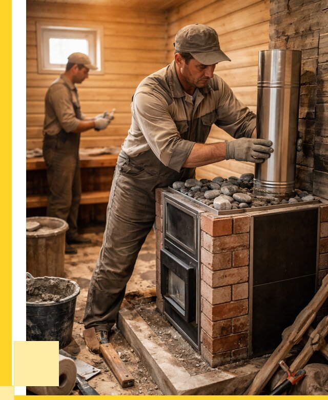 Монтаж печи в бане под ключ в Дальнереченске от 20380 р. | ЭриданДлн