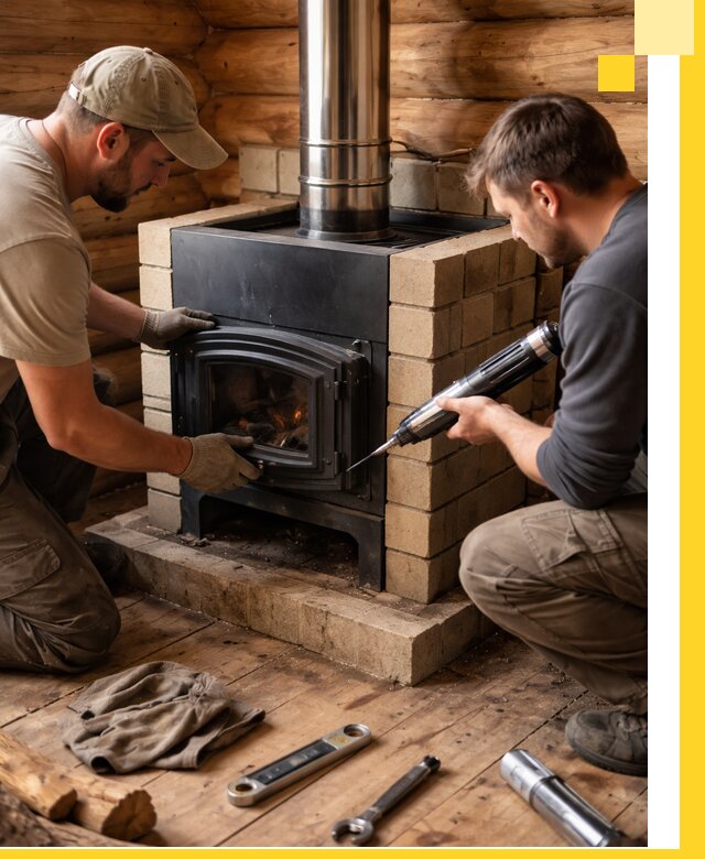 Монтаж и установка печи в бане под ключ с гарантией в Дальнереченске