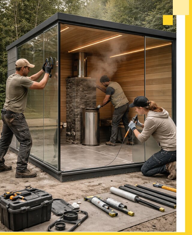 Проектирование и строительство стеклянных бань в Дальнереченске