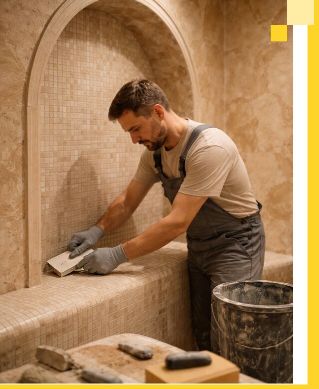 Профессиональная отделка хамамов с мозаикой под ключ в Дальнереченске