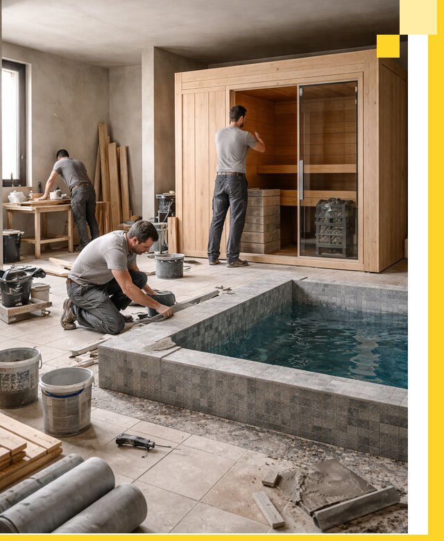 SPA зоны под ключ с бассейном сауной и печью в Дальнереченске